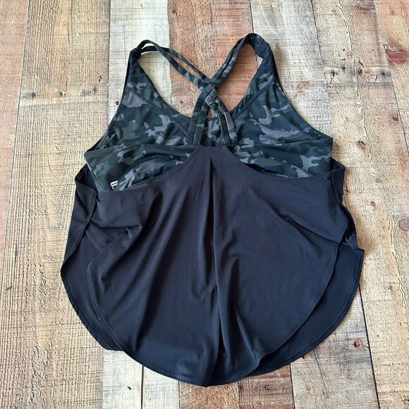 Womens Camo Racerback Tank Top Giselle Powertouch Light Performance Swing Tank - Picture 4 of 5